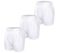Carer Lot de 3 Culottes de Protection Incontinence Imperméables Adulte Style Boxer Couvre-Couche Silencieuses Anti-Fuite Lavables Ouvertures de Jambes Réglables Culotte Plastique Unisexe Blanc S