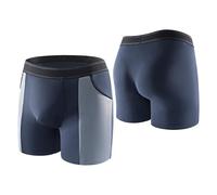 Carer Pack de 2 Boxers pour Incontinence en Bambou Légers et Respirants, Sous-vêtements pour Incontinence avec Panneau Absorbant de 100 ml, Conçus pour Incontinence Légère Bleu Taille L