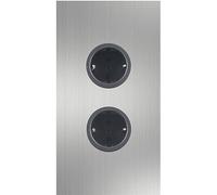 Caressi Prise d'angle 2ST220 - Prise Double pour Montage Vertical dans Un Coin, Acier Inoxydable, 230 V