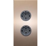 Caressi Prise d'angle 2ST220 - Prise double pour montage vertical dans un coin - Acier inoxydable cuivre - 230 V