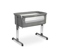 CARETERO Lit Cododo Bébé Confort - Lit d'Appoint Bébé - Lit Pliable Bébé de 6 Mois à 9 kg - avec roulettes, Matelas - 7 Niveaux de Hauteur et Inclinaison du Matelas Réglable - Graphite
