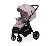 CARETERO - Poussette Agil - Légère avec Dossier Inclinable, Canopy et Panier de Rangement - avec Harnais de Sécurité, Poignée Réglable et Habillage Pluie - Pour tout-petits - Couleur Fumé