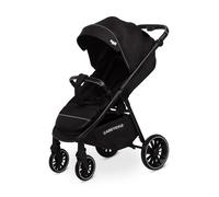CARETERO - Poussette Agil - Légère avec Dossier Inclinable, Canopy et Panier de Rangement - avec Harnais de Sécurité, Poignée Réglable et Habillage Pluie - Pour tout-petits - Couleur Noir