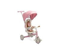 CARETERO Toyz Faro - Tricycle Bébé Évolutif, Draisienne Évolutif, Vélo Poussette - Tricycle Multifonctionnel avec Cadre Ajustable et Pliable - Sécurité et Polyvalence - Rose
