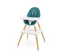 CARETERO Tuva Chaise Haute Bébé - Design Scandinave - Chaise Repas Bébé de 6 Mois à 3 ans - Charge Maximale 15 kg - 2en1 Chaise Haute ou Chaise + Table - Plateau Réglable - Vert Foncé