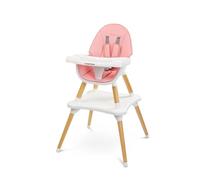CARETERO Tuva Chaise Haute Bébé - Design Scandinave - Chaise Repas Bébé de 6 Mois à 3 ans - Charge Maximale 15 kg - 2en1 Chaise Haute ou Chaise + Table - Plateau Réglable - Rose