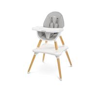 CARETERO Tuva Chaise Haute Bébé - Design Scandinave - Chaise Repas Bébé de 6 Mois à 3 ans - Charge Maximale 15 kg - 2en1 Chaise Haute ou Chaise + Table - Plateau Réglable - Gris