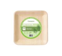 Carezon Areca Lot de 63 assiettes carrées en feuille de palmier de 20,3 cm, respectueuses de l'environnement, jetables, passent au micro-ondes et au congélateur, compostables comme le bois, assiettes
