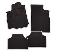 CarFashion 282065 Calypso C03 Tapis de Voiture | Protection Noir Pied | Blanc Brillant Bordure | Tapis de Sol Auto Set sans Fixations de Tapis