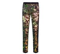CARFFIV Pantalon en Velours à Paillettes pour Homme Motif Floral, Gris (S, Mappa Verde)