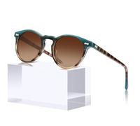 Carfia Lunettes de Soleil Femme Polarisées, Rose Retro Rondes de Haute Qualité Sunglass Avec 100% de Protection UV 400