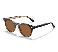 Carfia Lunettes de Soleil Homme Polarisée, Design Retro Acétate Rond Protection UV400 Lunettes pour Conduite et Voyages CA5506