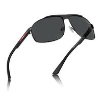 Carfia Lunettes de Soleil Homme Rétro Polarisées,Sunglasses Men UV400,Lunettes Pilote Marron,Lunettes de Soleil de Conduite avec Monture Métallique Cat.3
