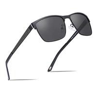 Carfia Lunettes de Soleil Polarisées Homme UV Protection categorie 3, Charnière à Ressort Réglable en Métal léger pour Peche Conduire de Lunette