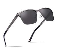 Carfia Lunettes de Soleil Polarisées Homme UV Protection categorie 3, Charnière à Ressort Réglable en Métal léger pour Peche Conduire de Lunette