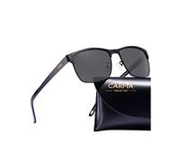 Carfia Lunettes de Soleil Polarisées Homme UV Protection categorie 3, Charnière à Ressort Réglable en Métal léger pour Peche Conduire de Lunette