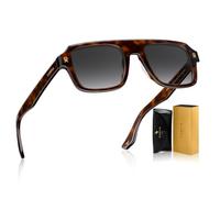 Carfia Lunettes de soleil Polarisées pour Homme Rétro Forme Rectangulaire Acétate