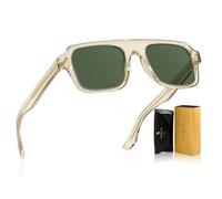 Carfia Lunettes de soleil Polarisées pour Homme Rétro Forme Rectangulaire Acétate