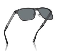 Carfia Lunettes de soleil polarisées rectangulaires pour hommes avec protection UV400, verres anti-éblouissants et monture métallique robuste CA5229