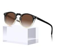 Carfia Rétro Lunettes de Soleil Femme, Polarisées Ronde Lentille Catégorie 3 de Haute Qualité, 100% UV Protection