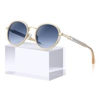 Carfia Vintage Lunettes de Soleil Femme Polarisées Rondes Protection UV400 Retro pour Voyager Conduire