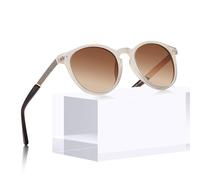 Carfia Vintage Lunettes de Soleil Femme, Ronde Lunettes Polarisées de Haute Qualité Avec 100% UV Protection