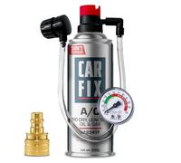 CARFIX Hobby, Remplacement r1234yf, Produit d'étanchéité, réfrigérant, Recharge de climatisation de Voiture, équivalent 660g, 1 boîte, 5 en 1, 235g, avec Tuyau intégré, manomètre et Adaptateur