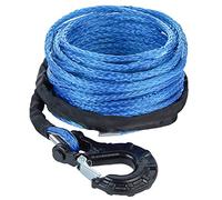 Carforu Corde de treuil synthétique de 1,6 cm x 15,2 m, 5 896,7 kg - Câble synthétique avec Manchon de Protection + Crochet de treuil forgé pour véhicule Tout-Terrain, VTT, UTV, VUS, Camion, Bateau,