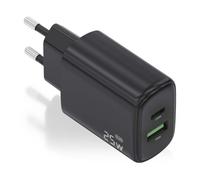 Cargador Aisens Gan 25w, 1xusb-C Pd3.0, 1xusb-A Qc3.0, Negro