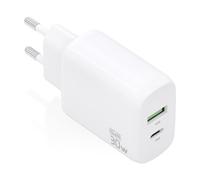 Cargador Aisens Gan 30w, 1xusb-C Pd3.0 Qc4.0, 1xusb-A Qc3.0, Blanco