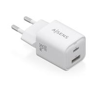 Cargador Aisens Gan 30w 1xusb-C Pd3.0 Qc4.0 1xusb-A Qc3.0 Blanco