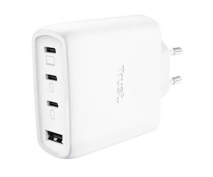 Cargador de Pared GaN Trust Maxo 65W 26068- 3xUSB Tipo-C- 1xUSB- Incluye Cable USB Tipo-C- 65W