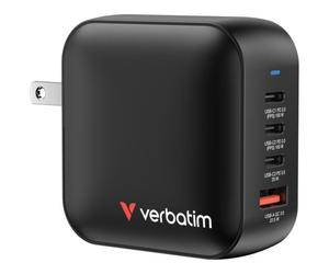Cargador de Pared Universal GaN para Viaje Verbatim Mini GaN Wall Charger- 3xUSB Tipo-C- 1xUSB- 100W