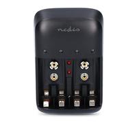 Cargador de pilas NiMH AA/AAA | 1.2 VDC / 9 VDC | 200.00 mA A | Carga Gradual | Euro/Type C (CEE 7/16) | Funciones de seguridad: Corte automático/Protección de batería completa