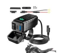 Cargador de teléfono USB de motocicleta - Adaptateur PD 3.0 de Doble Puerto PD 3.0, Socket de voltímetro digital | Herramienta de convertidor de potencia impermeable, Mobile, soporte de table