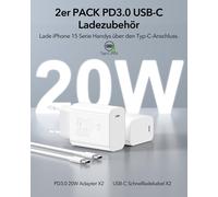 Cargador Inalámbrico Magnético Con Pd3.0,20 W,Adaptador Usb-C,Cable De Carga,Soporte De Carga Mag-Safe,Color Blanco