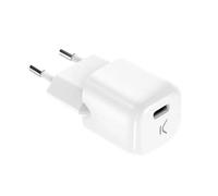 Cargador Mini De Red Eléctrica Ksix En Color Blanco Con Puerto Usb-C, Cargador Con Carga De 20w (Usb-C), Carga Rápida-