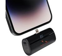 Cargador Portátil Para Iphone Y Android Mini, 3300mah Power Bank Pd Pequeña Y Ligera Batería Externa, Powerbank Con Pantalla Led Modelo Compatible Con Iphone Y Android (Noir, Lighting)