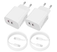 Cargador USB C 20W,2x20W Con 2x2M Cable USB C Carga Rapida Tipo c pour Samsung Galaxy iPad Huawei Xiaomi, Enchufe USBC Carregador Rapido Cabezal Adaptador Cargado Corriente Charger
