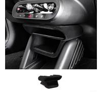 CarGearShiftStorageBoxforMiniCooperE/SEJ01EV20242025, ABSSuedeLayerededOrganizeredConsolePlateau avec couvercle, noir (flocage noir)