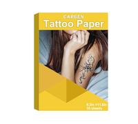 CARGEN Papier Transfert de Tatouage 10 Ensembles pour Imprimante à Jet D'encre Imprimante Laser, Pochoir de Tatouage Personnalisé Image de Tatouage à Faire Soi-même, A4 8,2 Pouces x 11,6 Pouces