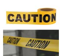 CARGEN Ruban Adhésif Noir et Jaune, Rubalise Sanglant D'avertissement de Sécurité Attention Ruban de Marquage Non Adhésifs,Halloween Decoration Fêtes D'anniversaire Accessoires - Ruban CAUTION 100 m