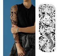 CARGEN Tatouage Bras Tatouage Semi-Permanent Tatouages Temporaires Grand Poignet Carpe Poisson Encre Autocollant, Grand, Imperméable, Longue Durée, Gravure Tatouage Autocollant Corps Autocollant