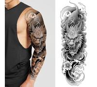 CARGEN Tatouage Bras Tatouage Semi-Permanent Tatouages Temporaires Grand Poignet Dragon Encre Autocollant, Grand, Imperméable, Longue Durée, Gravure Tatouage Autocollant Corps Autocollant