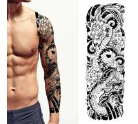CARGEN Tatouage Bras Tatouage Semi-Permanent Tatouages Temporaires Grand Poignet Serpent Encre Autocollant, Grand, Imperméable, Longue Durée, Gravure Tatouage Autocollant Corps Autocollant