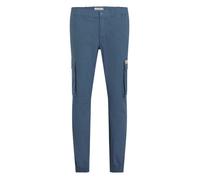Cargo en coton bleu uni à coupe skinny avec une taille et des ourlets élastiqués 42
