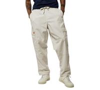 Cargo en coton écru uni à coupe loose et à taille élastiquée avec un lacet XL