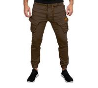 Cargo Homme Hommes Coton Quatre Saisons Mode Couleur Unie élastique Taille Salopette Pantalons décontractés