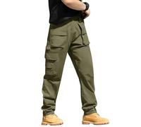 Cargo Homme Large Pantalon de Travail Cargo Décontracté Softshell Impermeable Pantalon de Travail Vetement de Sport Bas de Survetement Homme de Chantier Classique Pantalons de Sécurité Vert armée L