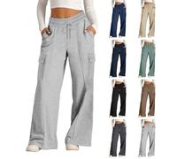 Cargo Joggers for Baby Girls Drawstring Wide Leg Baggy Sweatpants Kids Elastic Waist Flare School Trousers Toddler Girls Loose Casual Tracksuit Bottoms Athletic Sweat Pants